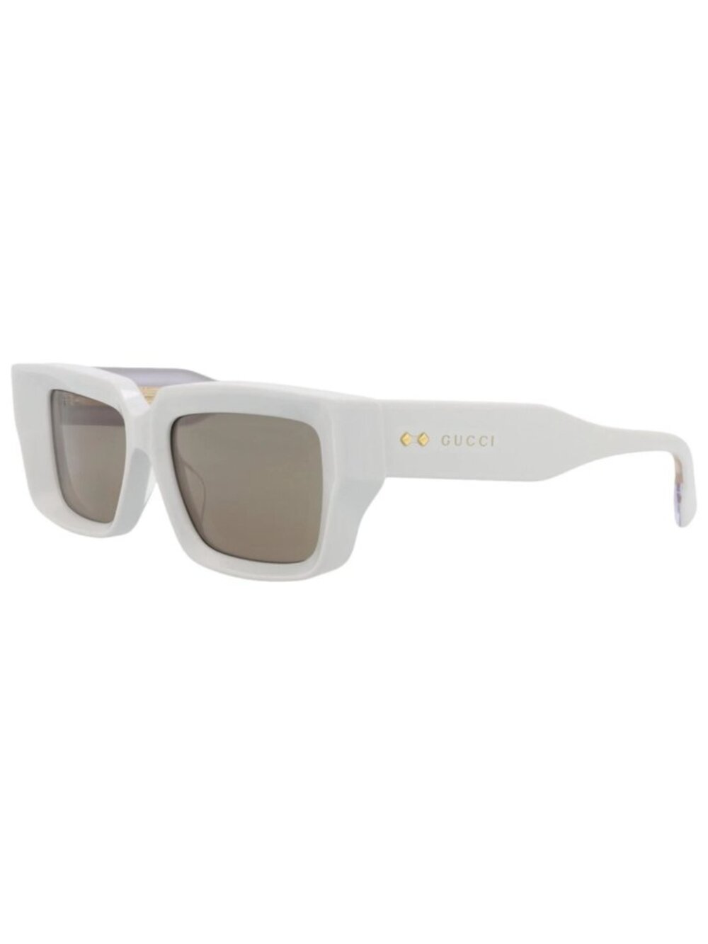 New Gucci Women's Sunglasses Square Rectangle Recycled Acetate Frame Unisex Grey